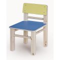 כיסא עץ 207 כחול צהוב לגן ילדים, סופר עץ