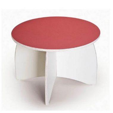 שולחן בובה עגול אדום