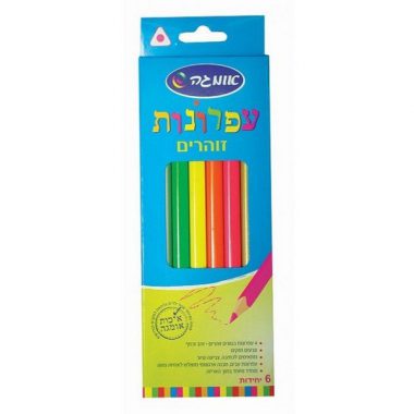 צבעי עפרון זוהרים 6 יח' אומגה