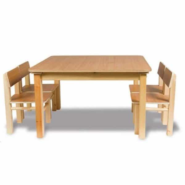 שולחן עץ 90/90, לגני ילדים סופר עץ