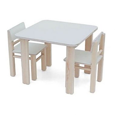 סט שולחן ו 2 כיסאות מעץ