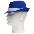 כובע בד כחול עם פס לבן גודל ילד