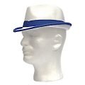 כובע בד רשת לבן עם פס כחול