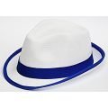 כובע רשת לבן עם פס בד כחול