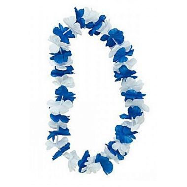 שרשרת פרחים כחול לבן למסיבה